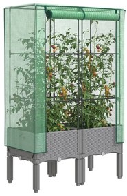rattan megjelenésű magaságyás melegháztakaróval 80x40x140 cm