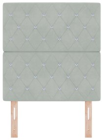 LED Fejtámla Világosszürke 80 cm Bársony