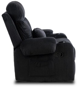 TV és Relaxfotel Fekete Kordbársony Szövettel. TORRES