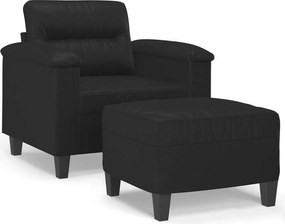 vidaXL fekete műbőr kanapéfotel lábtartóval 60 cm