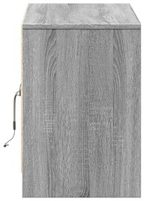 szürke sonoma színű szerelt fa LED-es TV-szekrény 100x34x50 cm