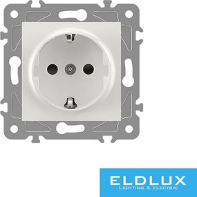 ELDGROUND 2P+F konnektor gyerekvédelemmel Fehér