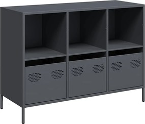 vidaXL antracit hidegen hengerelt acél tálalószekrény 101,5x39x73,5 cm