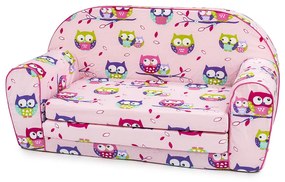Bino Mini kanapé Baglyok rózsaszín