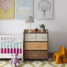 HAZEL TYP 2 szekrény szövet fiókokkal, barna, M