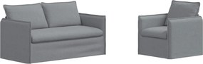 vidaXL Kanapé 2 pcs Világosszürke 196 x 82 x 85 cm szövet