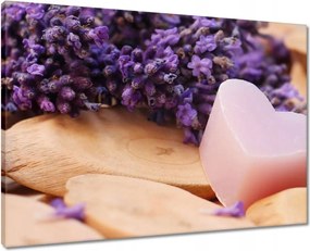 Vászonkép 70x50 Levendula szív