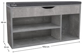 Cipőtároló (cipősszekrény) Filesas (beton + fekete). 1116341