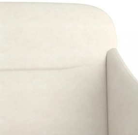 vidaXL krémszínű bársonypad 110 x 76 x 80 cm