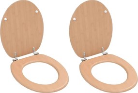 vidaXL 2 db bambuszmintás MDF WC-ülőke