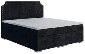 Franciaágy Boxspring 140 cm Lupin (fekete) (matraccal és tárolóhellyel). Akció -17%. 1043410
