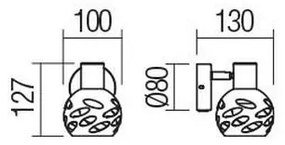 Redo 04-516 - Fali spotlámpa TORN 1xE14/28W/230V