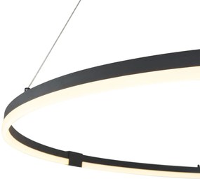 Design függőlámpa fekete 120cm LED-del, 3 lépésben dimmelhető - Anello