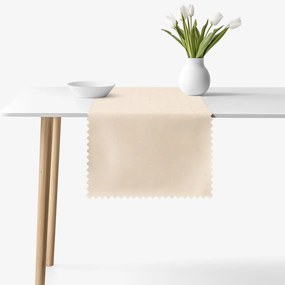 Goldea ünnepi teflonos asztali futó - pezsgő színű alapon fényes négyzetek 50x180 cm