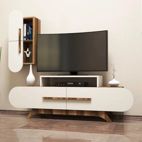 TV-állvány, dió-krém, 145 cm