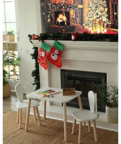Gyerekasztal székekkel Bunny Two Chair Set - White