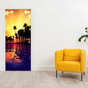 Fotótapéta ajtóra - Sziget naplementekor (95x205cm)