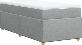 vidaXL világosszürke szövet rugós ágy matraccal 100 x 200 cm
