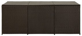Barna polyrattan kerti tárolóláda 180 x 90 x 70 cm