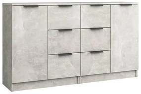 2 db betonszürke szerelt fa tálalóasztal 60 x 30 x 70 cm