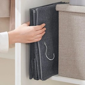 Gardrób ruharendszerező, összecsukható tárolórendszer, szürke