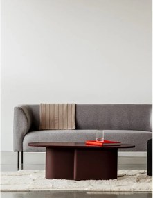 Borvörös dohányzóasztal tölgyfa dekoros asztallappal 50x115 cm Looi – noo.ma