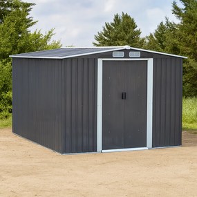 Pléh kerti szerszámos ház, szürke/fehér, 2,6x3,1m, HAMAL TYP 3