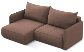 Rózsaszín kinyitható-tárolóhelyes sarokkanapé (bal oldali) Nanea – Makamii