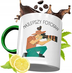 Zöld Bögre Fotósnak Születésnapi Ajándék Fényképes Nyomtatással