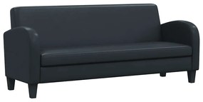 vidaXL háromszemélyes fekete műbőr kanapé