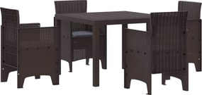 vidaXL Kert étkező szett 5 pcs Barna Polipropilén