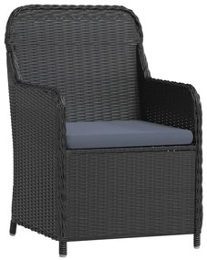 3 részes fekete kerti étkezőgarnitúra párnákkal