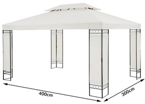 Casaria® Gazebo Elda 3x4 - krém