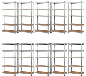 AKCIÓS CSOMAG, 10 DARAB SALGÓ POLC 2000x1000x600 mm horganyzott 5-polc, teherbírás 875 kg