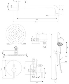 OMNIRES SYSY17CR - Zuhanyszett falba építhető Y csapteleppel, króm fényes