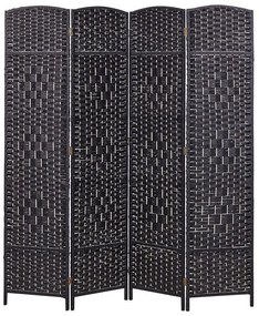 Összecsukható fekete paraván négy panellel 163 x 178 LAPPAGO Beliani