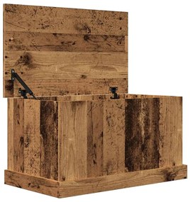 antik fa színű szerelt fa tárolódoboz 70 x 40 x 38 cm