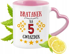 Bögre Árvácska Rózsaszín Szív Alakú Füllel Kávé Ajándék