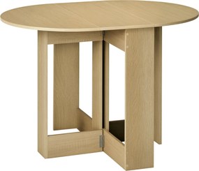 HOMCOM Összecsukható Étkezőasztal Konyhaasztal 2 Összecsukható Szárnnyal 2-4 Személyes 104x76x73,7 cm Tölgy | Aosom