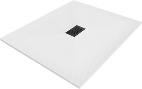 Mexen Hugo, téglalap alakú zuhanytálca SMC 120 x 100 cm, fehér, fekete huzat, 42101012-B