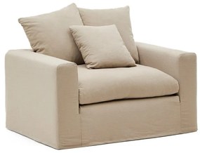 Bézs len fotel Nora – Kave Home