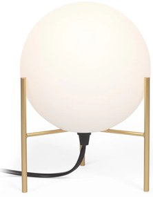 Fehér-aranyszínű asztali lámpa üveg búrával (magasság 22 cm) Seina – Kave Home