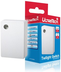 Ultratech TS108WH fali alkonykapcsoló, 460W/2070W, 2-100lux, IP44
