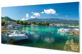 Akrilkép Görögország Marina tenger hegyek 120x60 cm