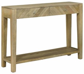 vidaXL Konzolasztal Természetes szürke 110 x 30 x 80 cm Tömör Mangófát