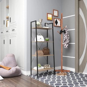 Intenso Home 4 szintes nyitott könyvespolc 60 x 148cm, döntött design, sonoma tölgy | Univerzális tároló állvány fém lábakkal