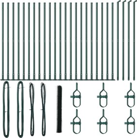 vidaXL Kerítésoszlop Zöld 50 x 1,4 m (36 mm rácsos) Acél és PVC