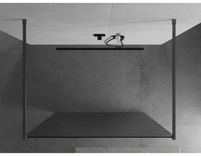 Mexen Kioto, Walk-In zuhany paraván 110 x 200 cm, 8 mm-es üveg bordás mintával, grafit profil, 800-110-002-95-09