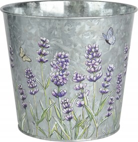 Cink kaspó levendula motívummal 15cm