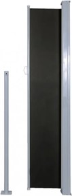 fekete behúzható oldalsó napellenző 160 x 500 cm